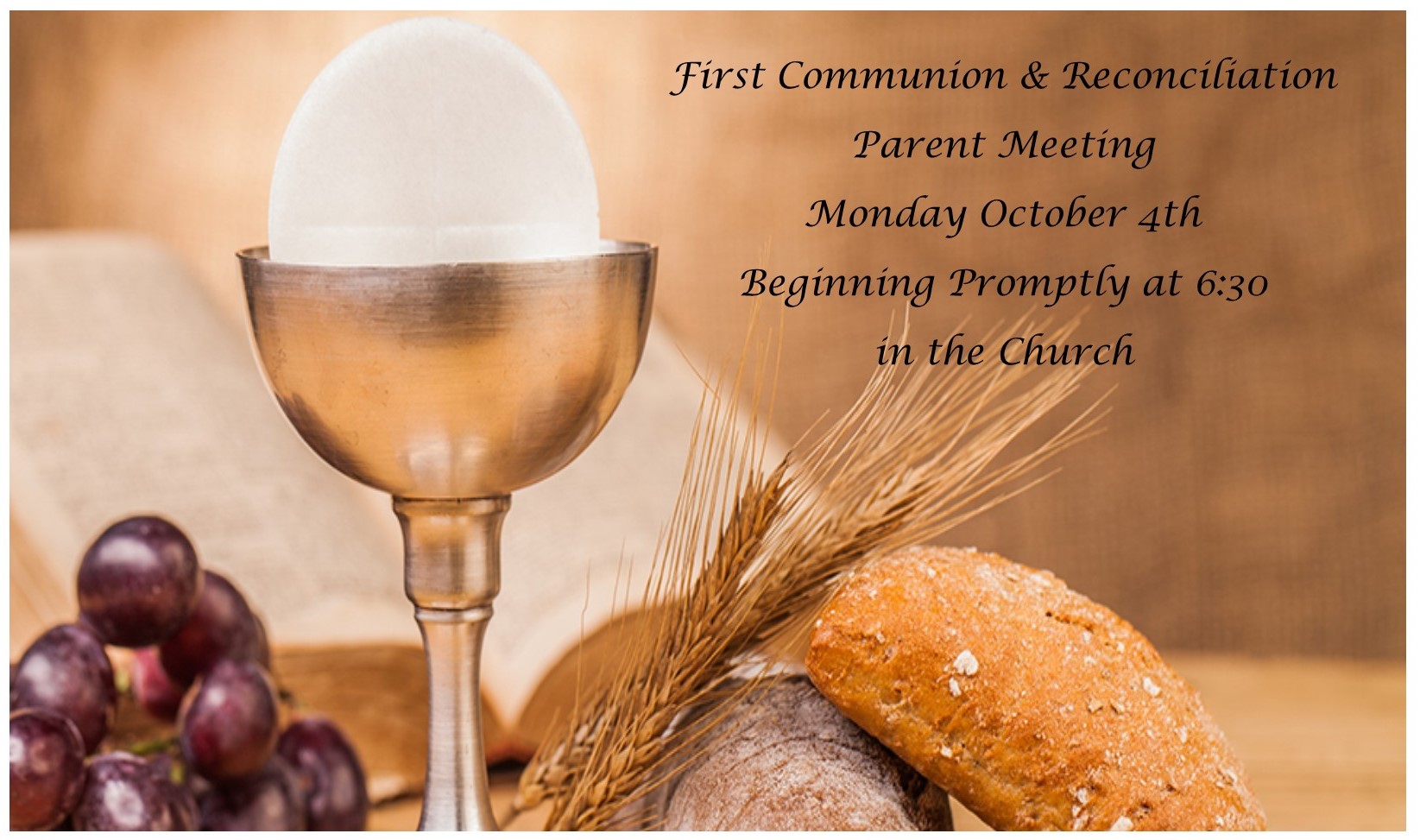 October Parent Meeting for 1st Eucharist & Reconciliation
