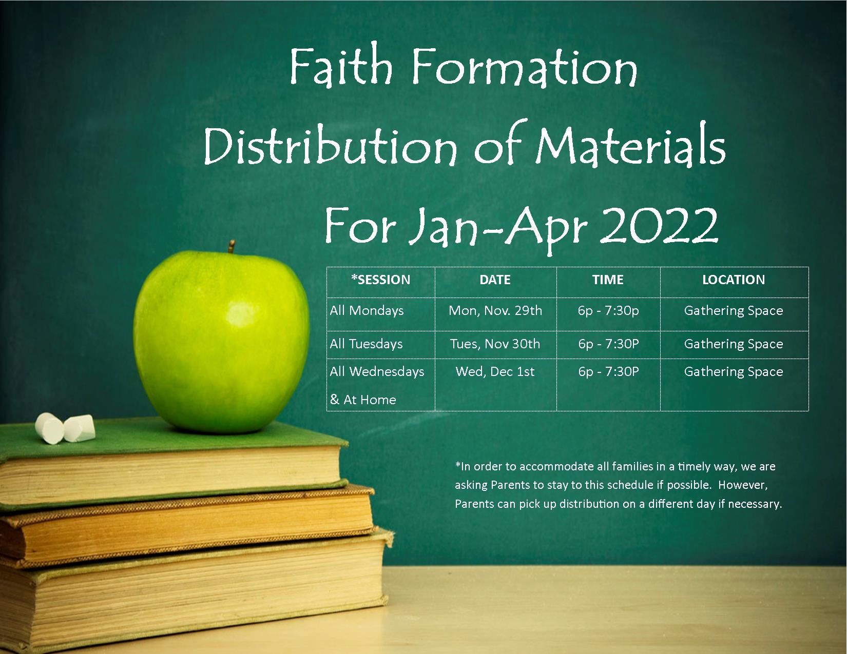 Faith Formation Distribution
